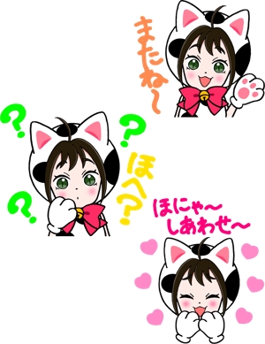 shiro (shiro_m1003)さんの総額5万円　かわいい猫娘のLINEスタンプ作成への提案