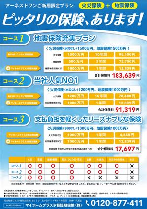 TAKi  Creative (TAKi)さんの火災保険・地震補償保険の保険募集チラシへの提案