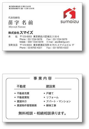 Sonohata (tya9783)さんの不動産業・建設業「株式会社スマイズ」の名刺デザインへの提案