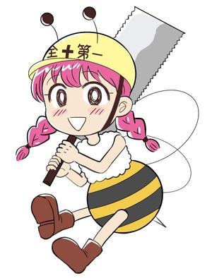 渡　恵子 (minamochi03)さんのミツバチ（女の子）のキャラクターロゴへの提案