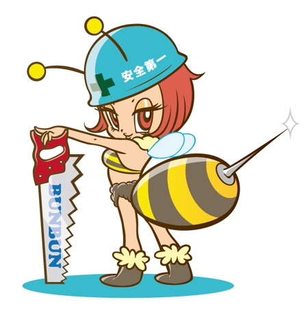 藤原 (takami86)さんのミツバチ（女の子）のキャラクターロゴへの提案