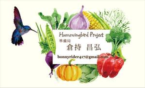 caeliさんの農園Cafe「HUMMING BIRDﾌﾟﾛｼﾞｪｸﾄ」のプレゼンで配布する名刺デザインへの提案