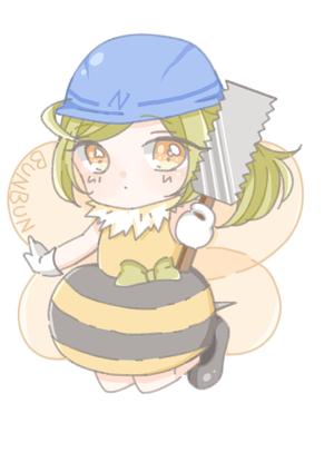 星川おむ (sn__)さんのミツバチ（女の子）のキャラクターロゴへの提案