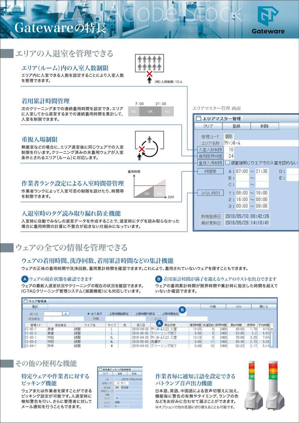 入退室管理システム「ゲートウェア」のチラシ