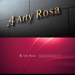 Riku5555 (RIKU5555)さんのカフェ＆バー「Arty Rosa」のロゴへの提案