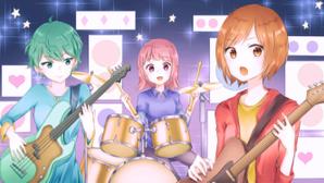 あめっこ (amecko)さんのガールズバンドのイラスト１枚（ボカロ曲MV用）への提案