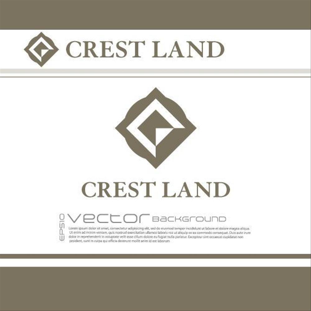 不動産関連会社「CREST LAND」のロゴ作成