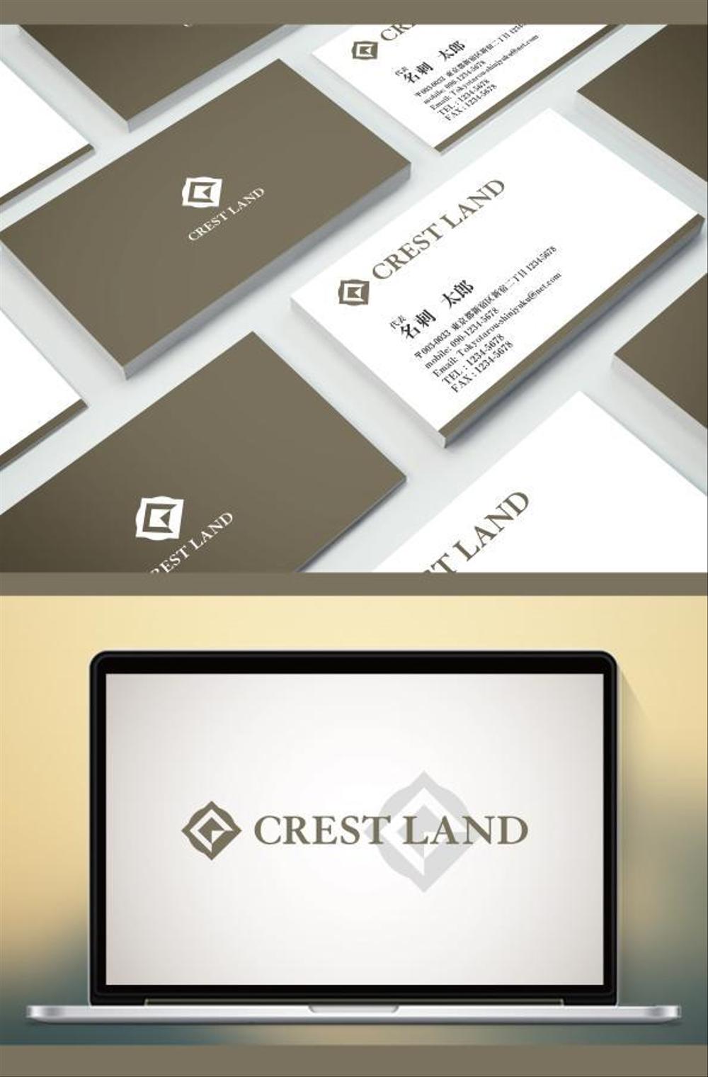 不動産関連会社「CREST LAND」のロゴ作成