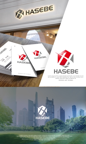 NJONESKYDWS (NJONES)さんの建設業　株式会社HASEBE　名刺用ロゴへの提案