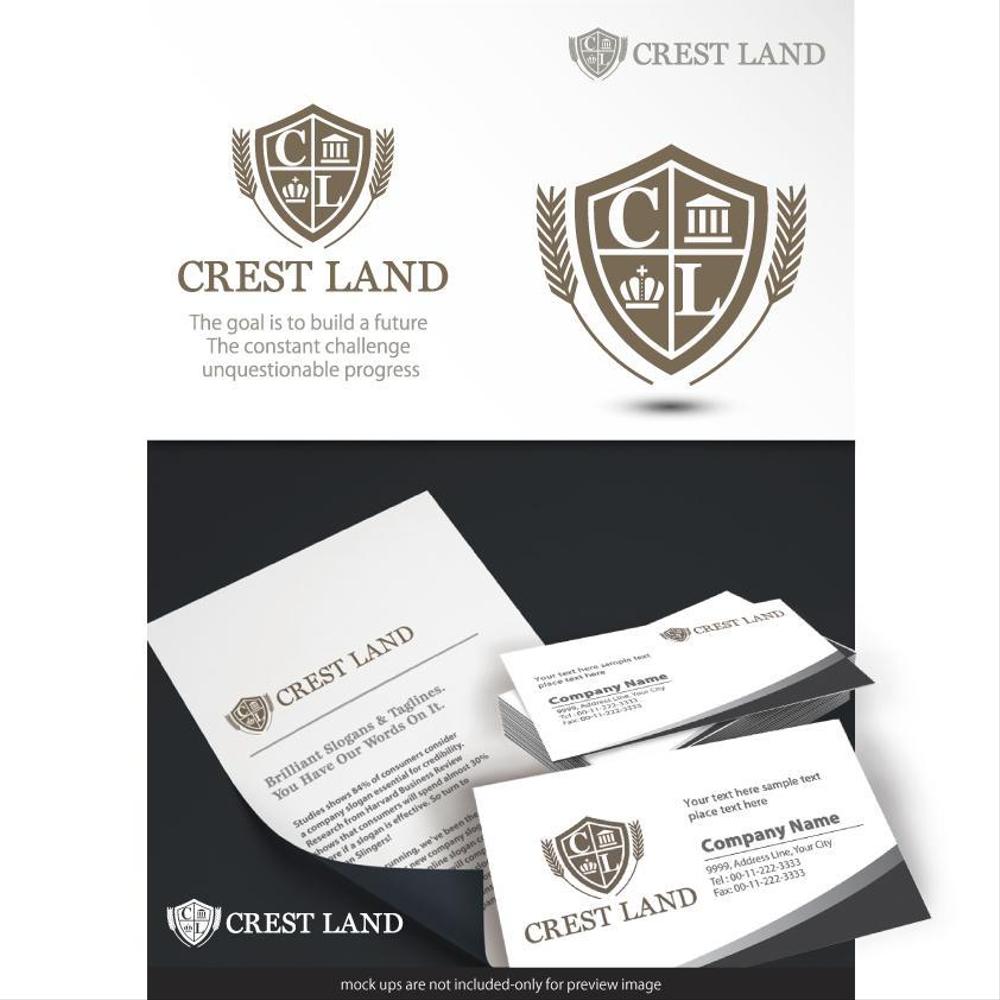 不動産関連会社「CREST LAND」のロゴ作成