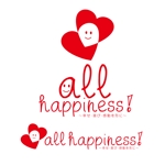 Hagemin (24tara)さんの社内スローガン「all happiness !」のロゴへの提案