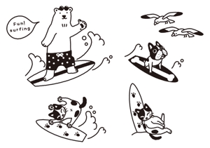 サーフィンをする動物のイラストの事例 実績 提案一覧 Id イラスト制作の仕事 クラウドソーシング ランサーズ