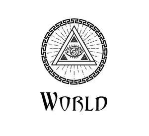 ぽんぽん (haruka0115322)さんの新ブランド「World」のロゴ（文字×プロビデンスの目）への提案