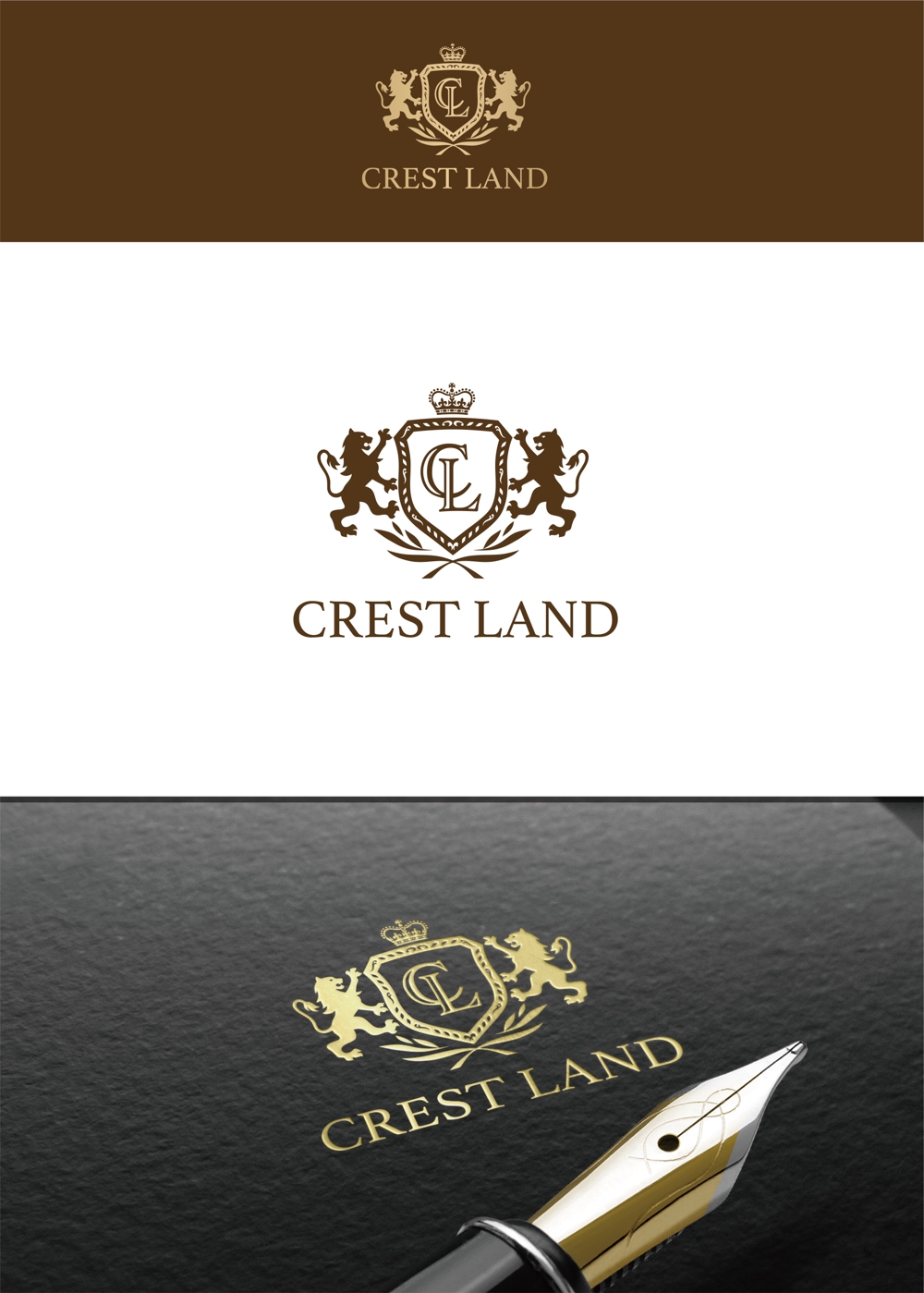 不動産関連会社「CREST LAND」のロゴ作成