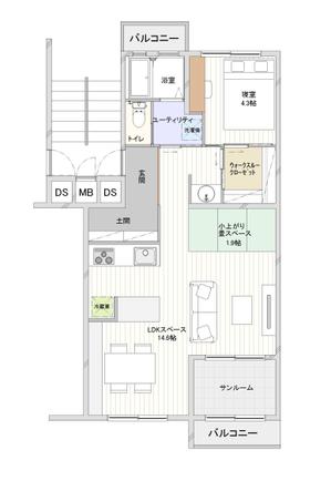 SUI ()さんの団地のリノベーション間取り平面図プランの募集への提案