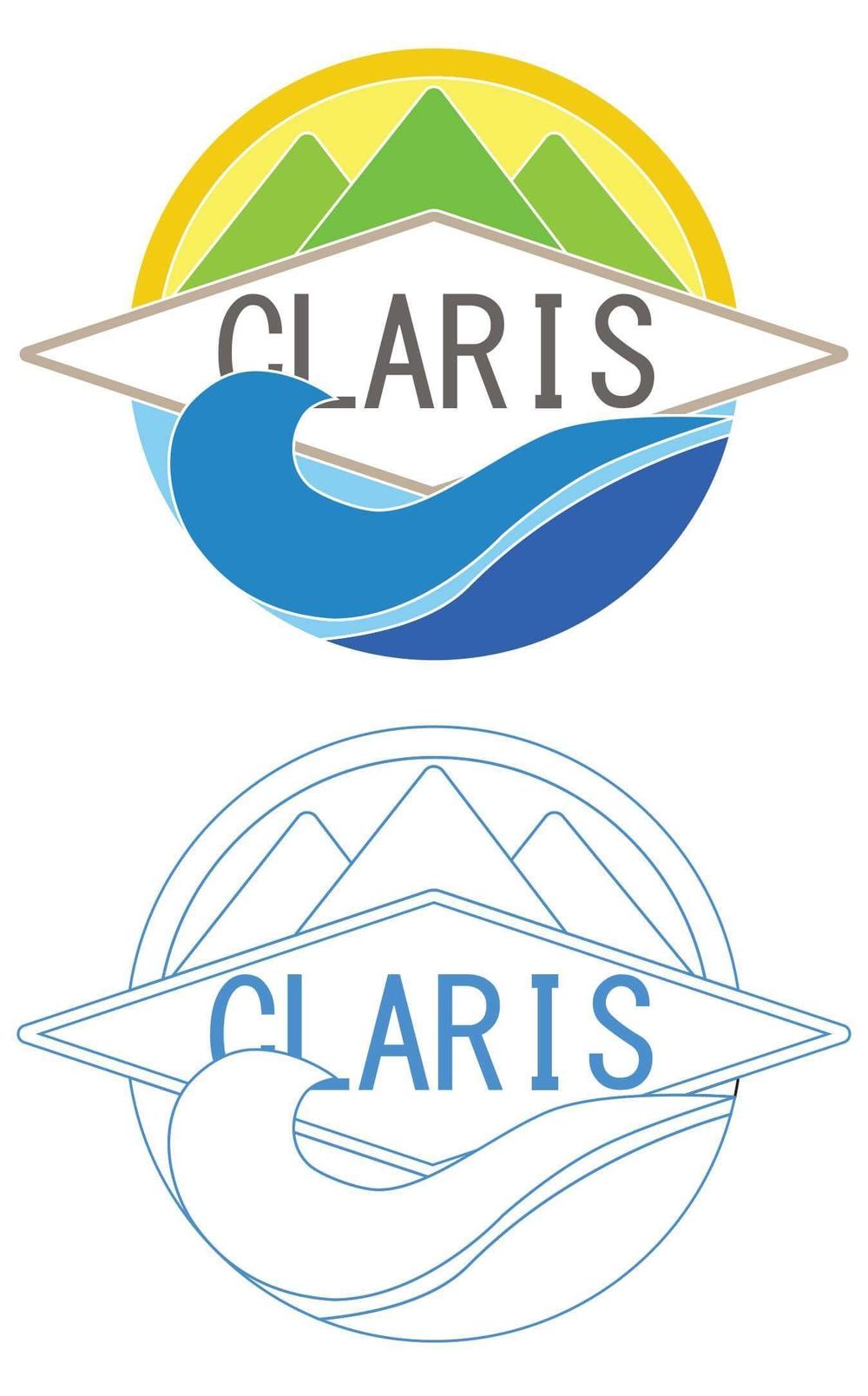 ホテル運営会社　CLARIS　RESORT の名刺や封筒などに印刷するロゴ