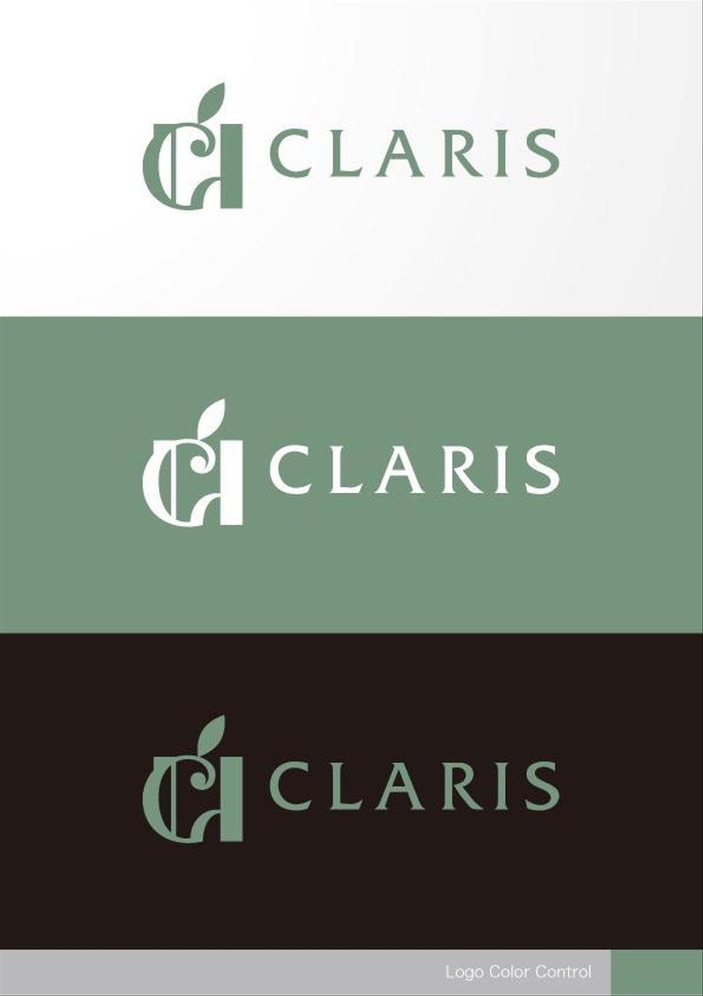 ホテル運営会社　CLARIS　RESORT の名刺や封筒などに印刷するロゴ