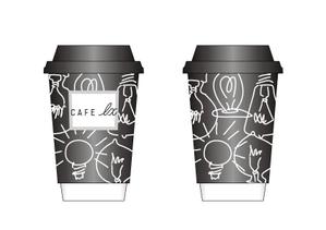 meacha (meacha)さんの人気カフェのお持ち帰り用プラスチックコップ＆紙コップの全面デザインへの提案