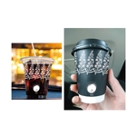 Hagemin (24tara)さんの人気カフェのお持ち帰り用プラスチックコップ＆紙コップの全面デザインへの提案