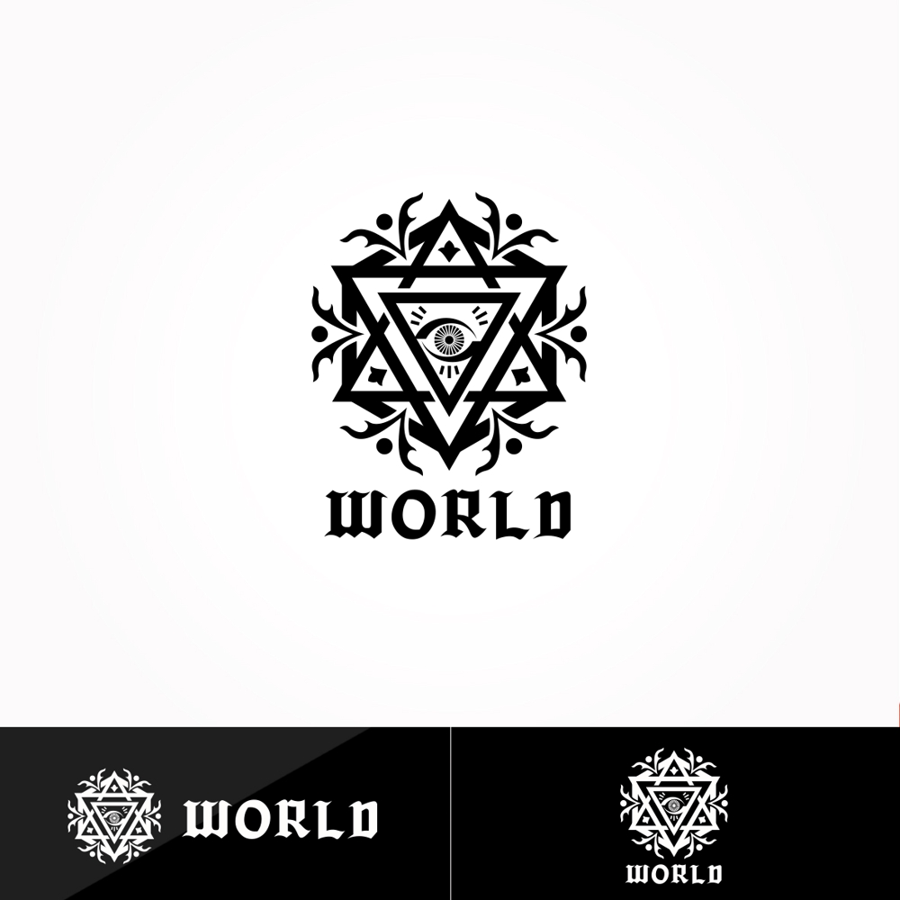 新ブランド「World」のロゴ（文字×プロビデンスの目）