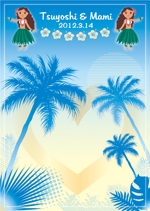 doing-tokyoさんの【ハワイの雰囲気】ウェルカムボード（フィギュアとプリザーブドフラワー付き）の背景画像デザインへの提案