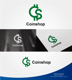 invest (invest)さんの仮想通貨を買えるオンライン店舗というサービスを提供する「Coinshop」のロゴへの提案