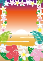 Ma_Atelier (ma-atelier)さんの【ハワイの雰囲気】ウェルカムボード（フィギュアとプリザーブドフラワー付き）の背景画像デザインへの提案