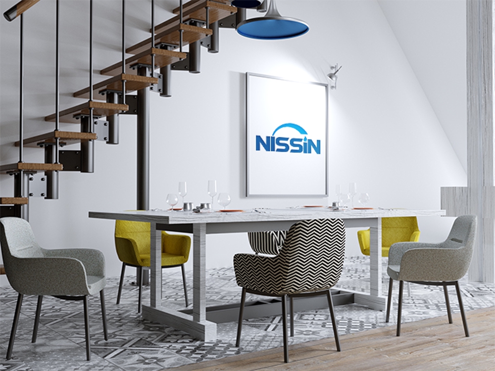 「NISSIN」の英語ロゴ作成