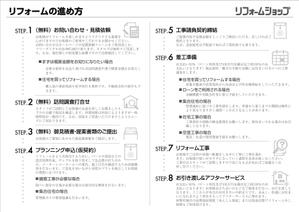 Bucchi (Bucchi)さんの【原稿あり】リフォームの流れをＡ４ヨコ片面にまとめてほしい（モノクロ）への提案