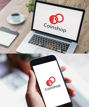 コトブキヤ (kyo-mei)さんの仮想通貨を買えるオンライン店舗というサービスを提供する「Coinshop」のロゴへの提案