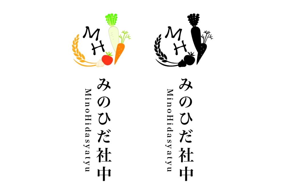 岐阜県若手農業生産者団体、「みのひだ社中」の企業ロゴ作成