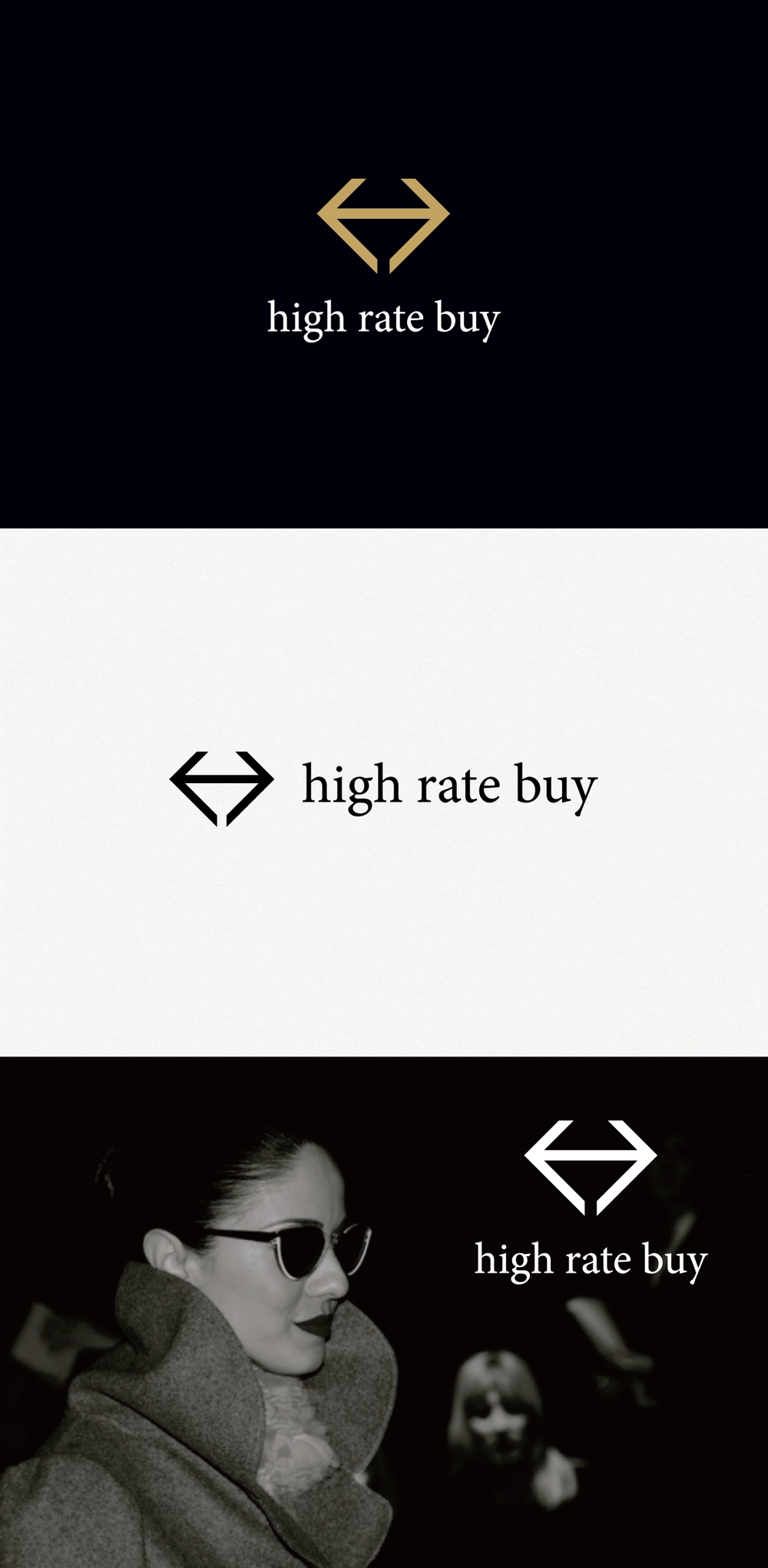 貴金属、ブランド品買取店　「high rate buy」　ロゴ