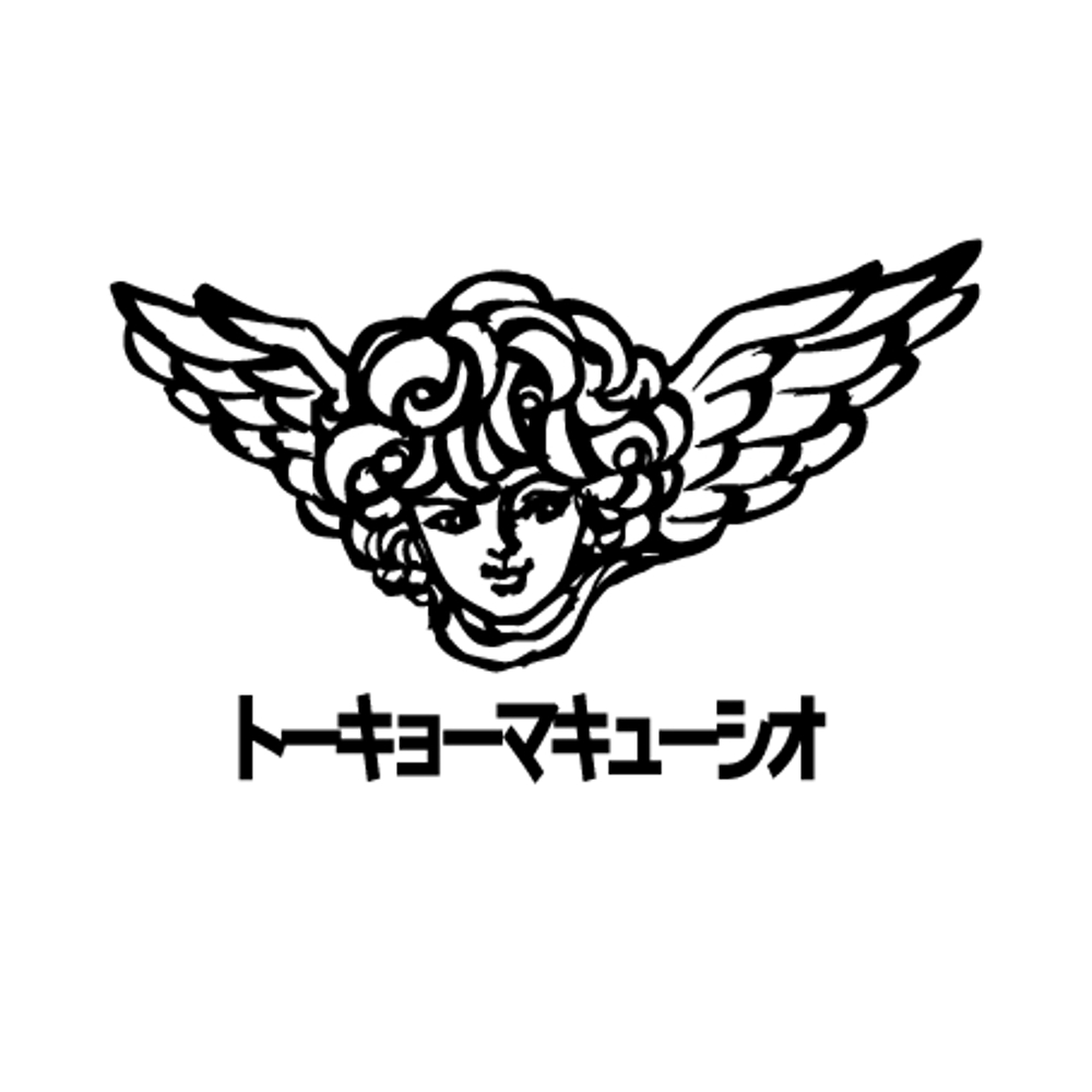 天使の顔のイラストロゴ　(バンドロゴ)