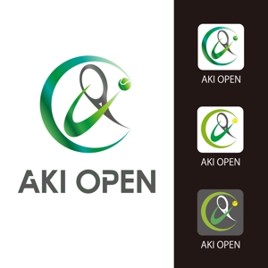 yatsuta-man ()さんの[コンペ]自社開発、テニス専門webアプリケーション「AKI OPEN」のロゴデザインへの提案