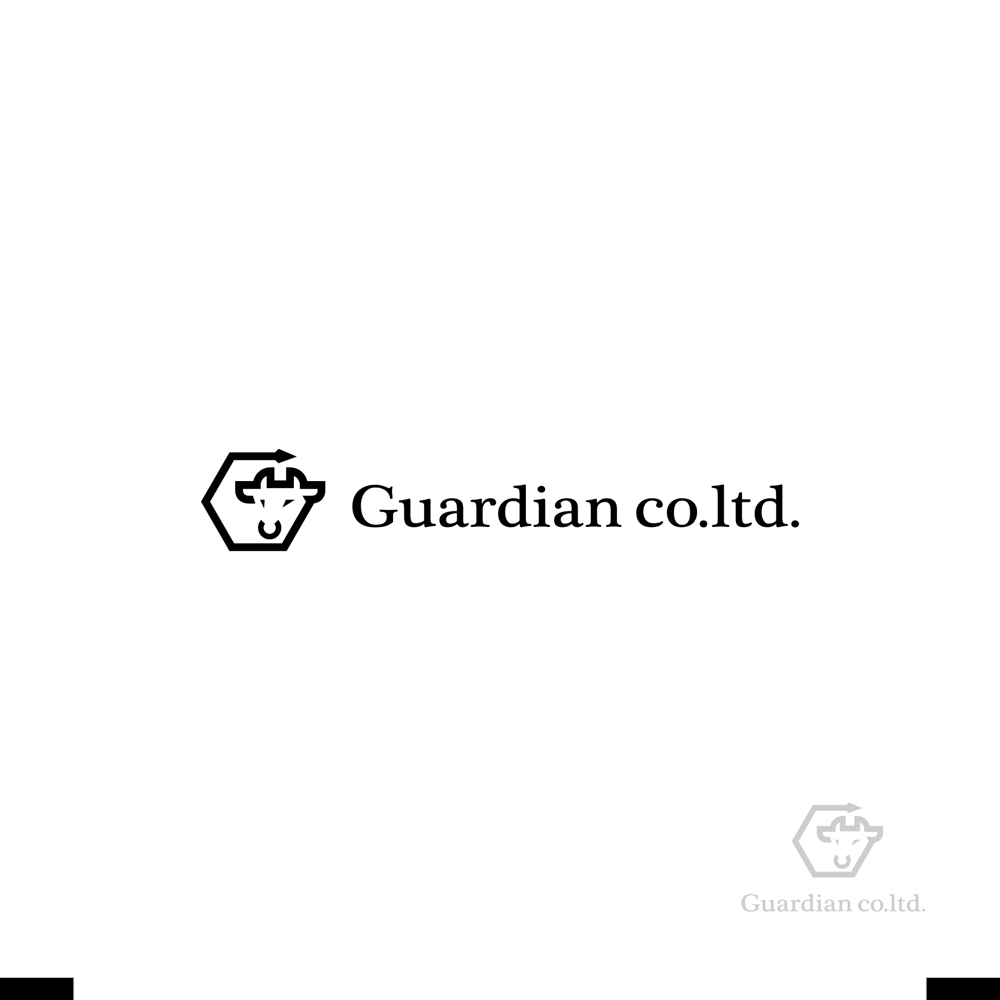 和牛　動物病院・コンサルタント会社　ロゴ、マーク 　「株式会社Guardian」