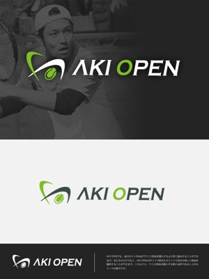 LOGOマスター (yoshi0123456789)さんの[コンペ]自社開発、テニス専門webアプリケーション「AKI OPEN」のロゴデザインへの提案