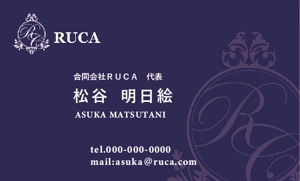 MoMo (plus_nekonote)さんの美容サロンの店舗展開を計画している「合同会社RUCA」代表の名刺デザインへの提案