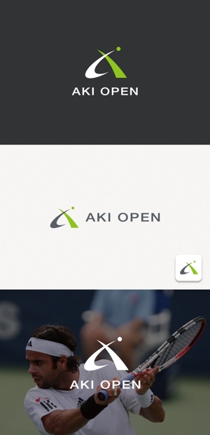 tanaka10 (tanaka10)さんの[コンペ]自社開発、テニス専門webアプリケーション「AKI OPEN」のロゴデザインへの提案