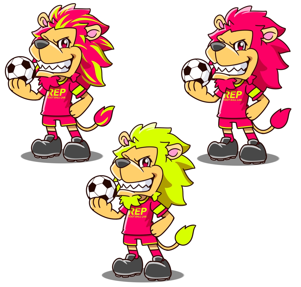ライオンのマスコットキャラクター サッカースクール
