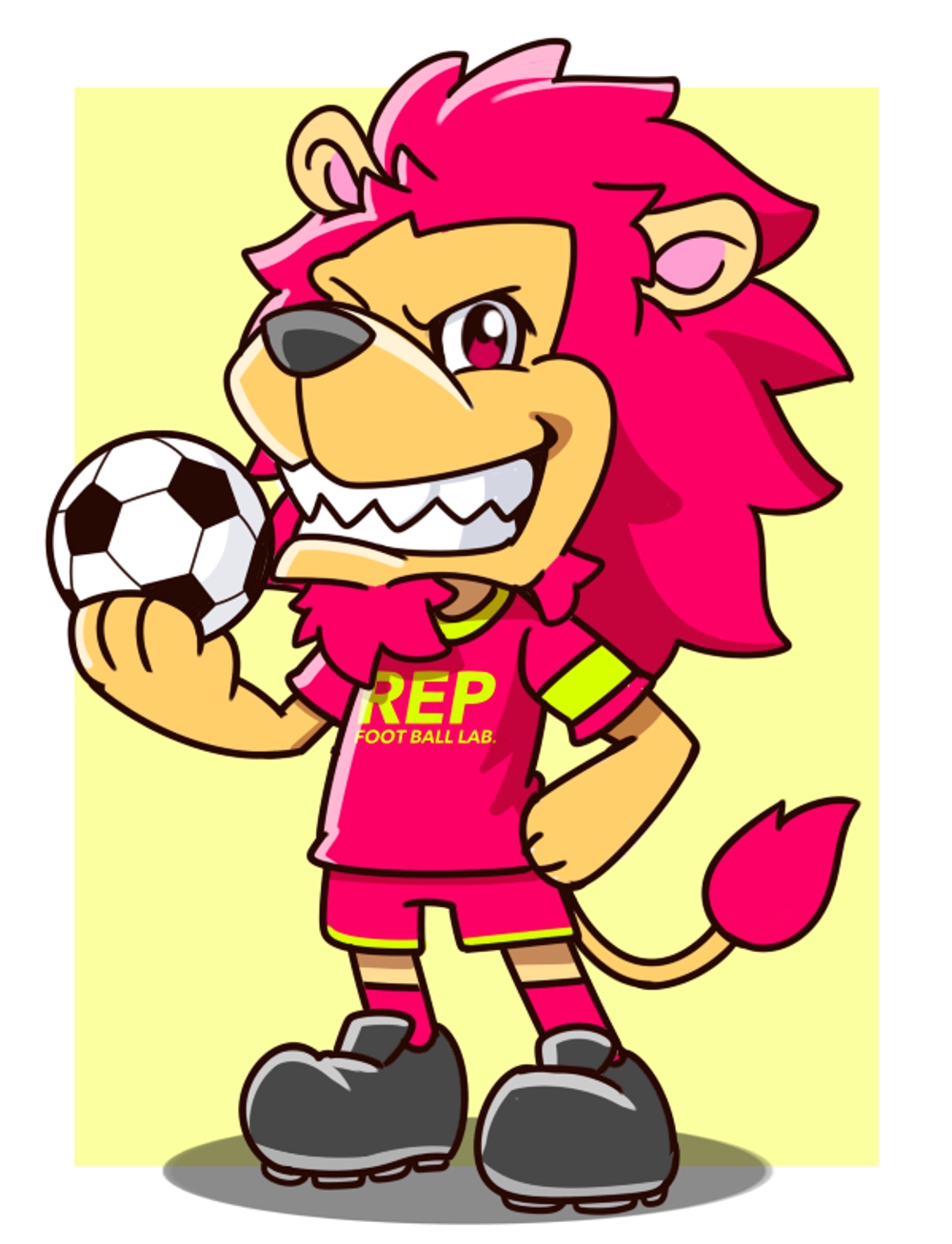 ライオンのマスコットキャラクター サッカースクール