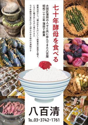 tosho-oza (tosho-oza)さんの東京都大田区の八百屋「八百清」のポスター制作への提案
