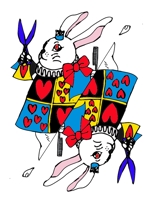 かわいけいこ (pinoko003)さんのトランプの絵柄がアリスの白ウサギになっているイラストへの提案