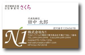 一般社団法人七色社 (nanairosya)さんの株式会社N1の名刺の作成への提案