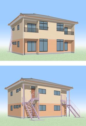 江口　顕 (eguchi-K)さんの築古アパート３棟の屋根・外壁塗装デザインへの提案