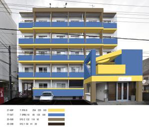 happywave (happywave)さんの外壁塗装デザイン（急募）マンション1棟の外壁塗装カラーコーディネート　への提案