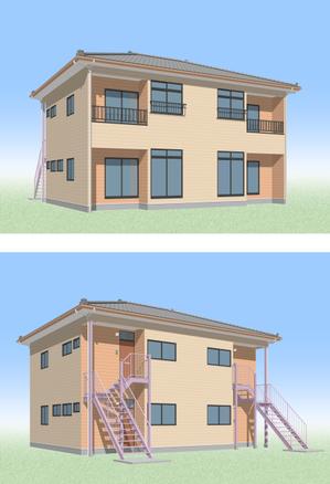 江口　顕 (eguchi-K)さんの築古アパート３棟の屋根・外壁塗装デザインへの提案