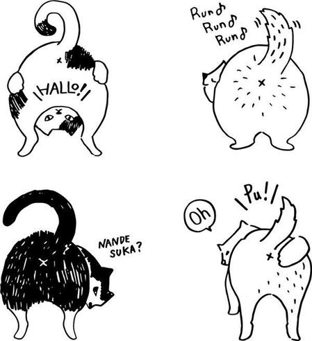 shiro (hiro_usa)さんのオシリが可愛い猫／動物イラストへの提案
