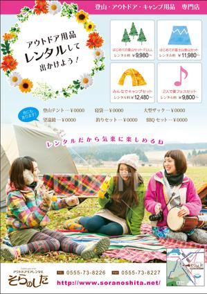tnk_designさんのアウトドアレンタルのチラシ制作への提案