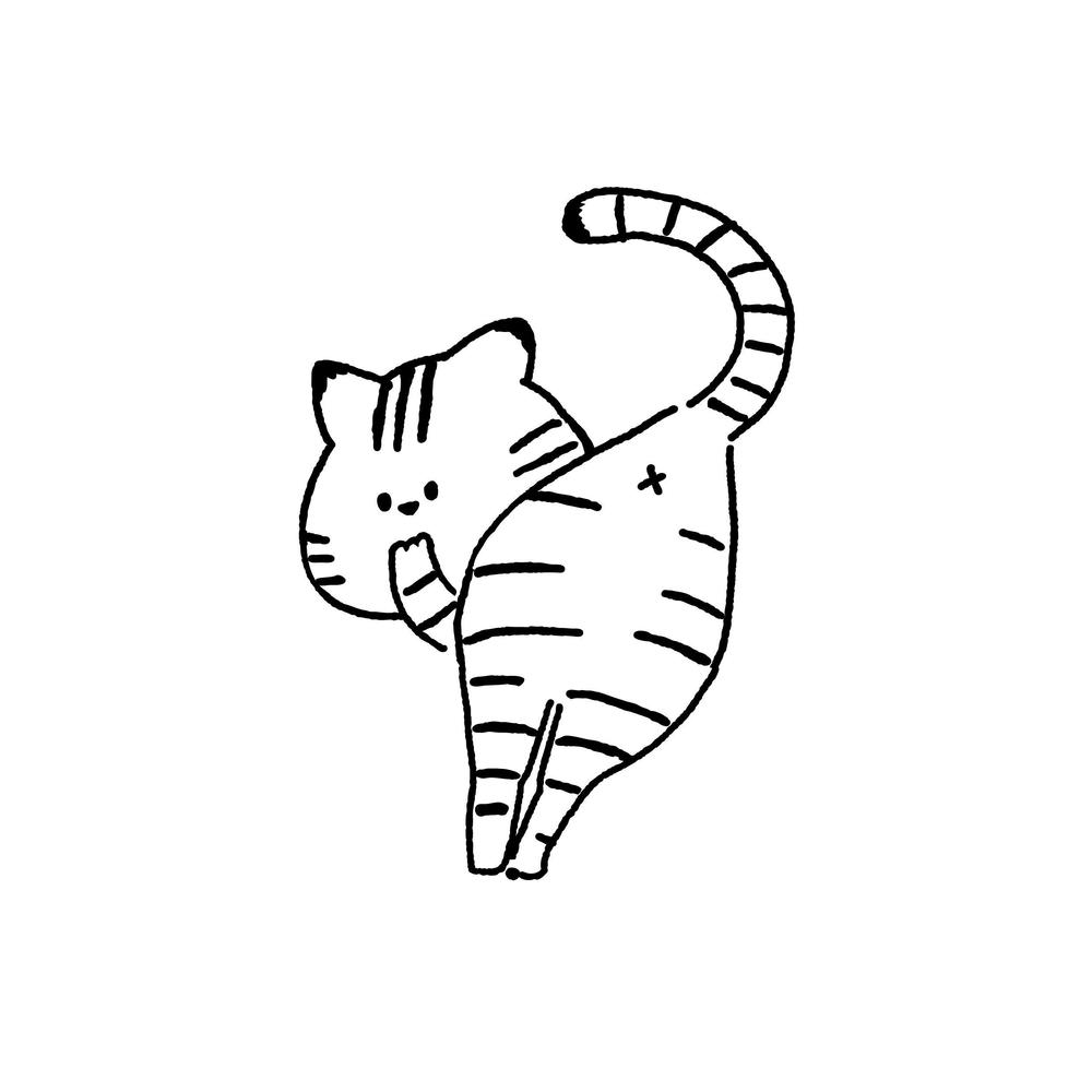 オシリが可愛い猫／動物イラスト