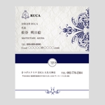 Harayama (chiro-chiro)さんの美容サロンの店舗展開を計画している「合同会社RUCA」代表の名刺デザインへの提案